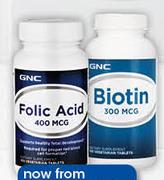 GNC Folic Acid 400 mcg 100 Vegetarian Tablets-Per Pack