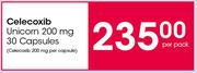 Celecoxib Unicorn 200 mg 30 Capsules-Per Pack