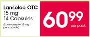 Lansoloc OTC 15 mg 14 Capsules-Per Pack