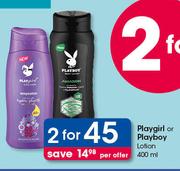 Playgirl Or Playboy Lotion-2x400ml Per Offer