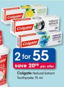 Colgate Natural Extract Toothpaste-2x75ml Per Offer