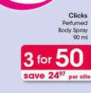 Clicks Perfumed Body Spray-3x90ml