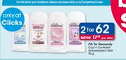 Oh So Heavenly Cool N Confident Anti-Perspirant Stick 30g-For 2 Per Offer