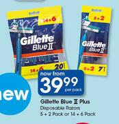 Gillette Blue 2 Plus Disposable Razors 5+2 Pack Or 14+6 Pack-Per Pack