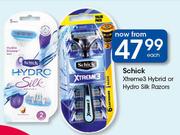 Schick Xtreme3 Hybrid Or Hydro Silk Razors-Each