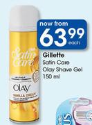 Gillette Satin Care Olay Shave Gel-150ml Each