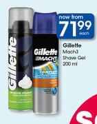 Gillette Mach 3 Shave Gel-200ml Each