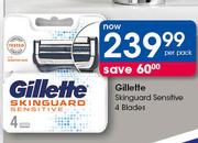 Gillette Skinguard Sensitive 4 Blades-Per Pack