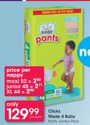 Clicks Made 4 Baby Pants Juunior 48-Per Nappy