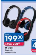 M Stuff Bluetooth Headphones-Per Pair