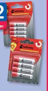 Safeway Rechargeable Batteries AA Or AAA 4 Pack-For 2 Per Offer