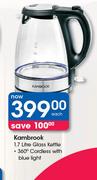Kambrook 1.7 Litre Glass Kettle-Each