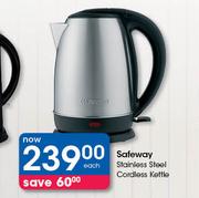 Safeway Stainless Steel Cordless Kettle-Each