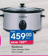 Kambrook 6 Litre Stainless Steel Slow Cooker-Each