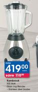 Kambrook 500 Watt Glass Jug Blender Stainless Steel Blades-Each