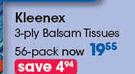 Kleenex 3 Ply Balsam Tissues 56 Pack-Per Pack