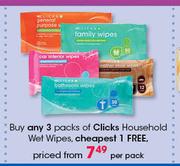 Clicks Household Wet Wipes-Per Pack