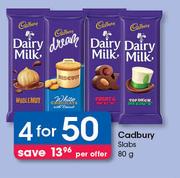 Cadbury Slabs-4 x 80g