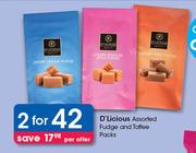 D'Licious Assorted Fudge & Toffee Packs-For 2