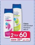 Clicks Anti Dandruff Shampoo-2 x 400ml