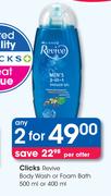 Clicks Revive Body Wash Or Foam Bath-2x500ml/400ml Per Offer