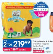 Clicks Made 4 Baby Dryprotect Nappies Jumbo Pack-For 2 Per Offer