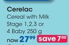 Cerelac Cereal With Milk Stage 1, 2, 3 Or 4 Baby-250g Each