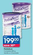 Pedia Sure Complete Vanilla Or Chocolate-850g Each