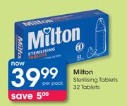 Milton Sterilising Tablets 32 Tablets-Per Pack