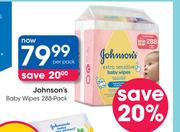 Johnson's Baby Wipes-288's Per Pack
