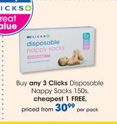Clicks Disposable Nappy Sacks-150's Per Pack