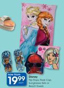 Disney Flip Flops, Peak Cap, Sunglasses Sets Or Beach Towels-Each