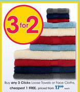 Clicks Loose Towels Or Face Cloths-Each