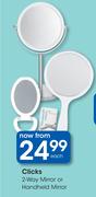 Clicks 2 Way Mirror Or Handheld Mirror-Each