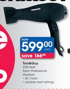 Toni&Guy 2100 Watt Salon Professional Hairdryer-Each