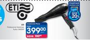 ETI Professional Hairdryer Turbo 3400XP-Each