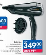 Babyliss Expert Efficient 2200 Watt Hairdryer-Each