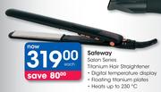 Safeway Salon Series Titanium Hair Straightener-Each