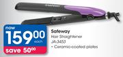 Safeway Hair Straightener JA-3453 Ceramic Coated Plates-Each