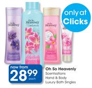 Oh So heavenly Scantsations hand & Body Luxury Bath Singles-Each