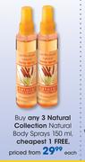 Natural Collection Natural Body Sprays-150ml Each