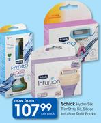 Schick Hydro Silk Trimstyle Kit, Silk Or Intuition Refill Packs-Per Pack