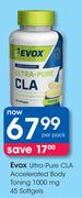 Evox Ultra-Pure CLA Accelerated Body Toning 1000mg 45 Softgels-Per Pack