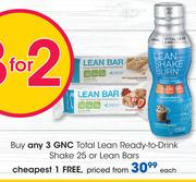 GNC Total Lean Ready-To-Drink Shake 25 Or Lean Bars-Each