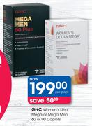 GNC Women’s Ultra Mega Or Mega Men 60 Or 90 Caplets-Per Pack