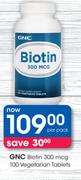 GNC Biotin 300mcg 100 Vegetarian Tablets-Per Pack