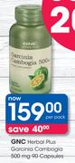 GNC Herbal Plus Garcinia Cambogia 500mg 90 Capsules-Per Pack