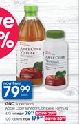 GNC SuperFoods Apple Cider Vinegar Complete Formula 120 Tablets
