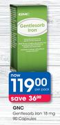 GNC Gentlesorb Iron 18mg 90 Capsules-Per Pack