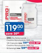 GNC Pro Performance Creatine Monohydrate 50 Servings-Each
